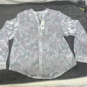 Glam White Lace Overlay sheer Top